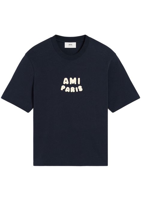 Navy blue printed t-shirt Ami Paris - men